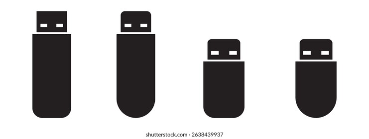 Universal USB Icons  Connect with Ease .  usb flash drive vector icon. Usb icon set .  Illustrator 