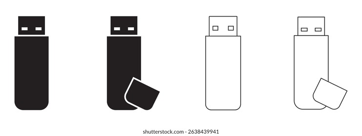Universal USB Icons  Connect with Ease .  usb flash drive vector icon. Usb icon set .  Illustrator 