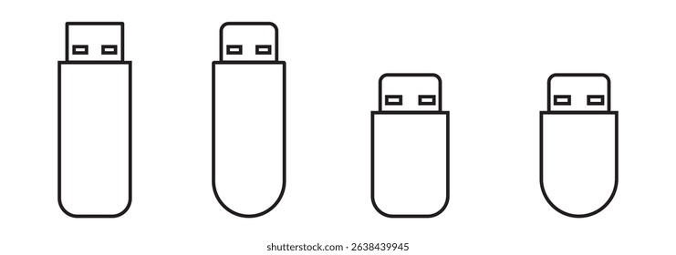 Universal USB Icons  Connect with Ease .  usb flash drive vector icon. Usb icon set .  Illustrator 