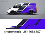 Universal van wrap livery design with racing style. Car wrap design printable file vector
