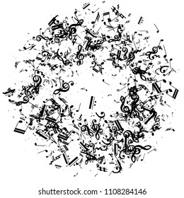 Universal vector background with many random confetti