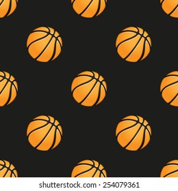 Universal vector basketball seamless patterns tiling. Sport theme with balls. Endless texture can be used for wrapper, cover, package, pattern fills, surface textures. 