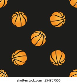 Universal vector basketball seamless patterns tiling. Sport theme with balls. Endless texture can be used for wrapper, cover, package, pattern fills, surface textures. 