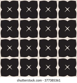 Universal vector black and white seamless pattern (tiling). Monochrome geometric ornaments. Texture for scrapbooking, wrapping paper, textiles, home decor,