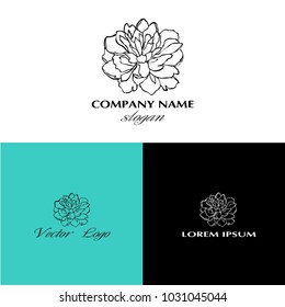Universal vector design. Logo of floristic company. Illustration for printing on a gift box. Stylish design for premium product. 