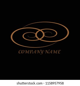 Universal vector emblem on a black background. Vintage can be used for office, agency, brand, business cards, restaurant, boutique, hotel.