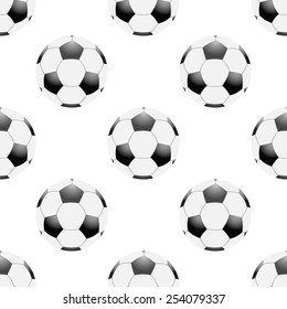 Universal vector football seamless patterns tiling. Sport theme with balls. Endless texture can be used for wrapper, cover, package, pattern fills, surface textures. 