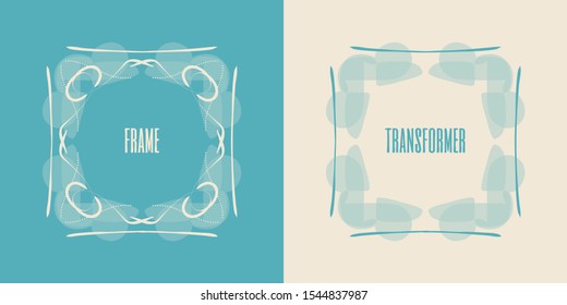 Universal vector frame transformer for your public profile posting, isolated. 4 separated lines in layers will help you to combine your own frame.