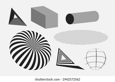Universal vector geometric shapes composition with nice texture. Black and white bold Design objects, elements for Magazine, leaflet, sale poster concepts, brochure, branding and more.