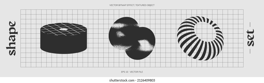 Universal vector geometric shapes composition with nice texture. Bright bold Design objects, elements for Magazine, leaflet, sale poster concepts, brochure, branding and more.