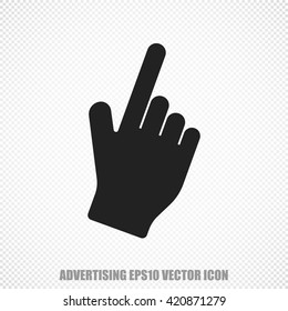 The universal vector icon on the advertising theme: Black Mouse Cursor. Modern flat design. For mobile and web design. EPS 10.