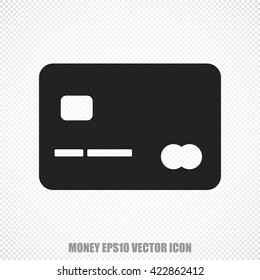The universal vector icon on the currency theme: Black Credit Card. Modern flat design. For mobile and web design. EPS 10.