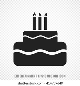 The universal vector icon on the entertainment, theme: Black Cake. Modern flat design. For mobile and web design. EPS 10.