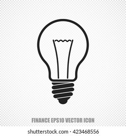 The universal vector icon on the finance theme: Black Light Bulb. Modern flat design. For mobile and web design. EPS 10.