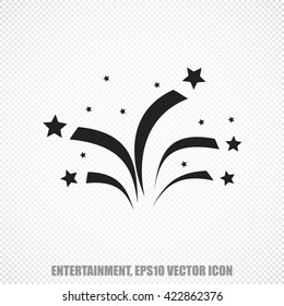 The universal vector icon on the holiday theme: Black Fireworks. Modern flat design. For mobile and web design. EPS 10.