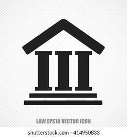 The universal vector icon on the law theme: Black Courthouse. Modern flat design. For mobile and web design. EPS 10.