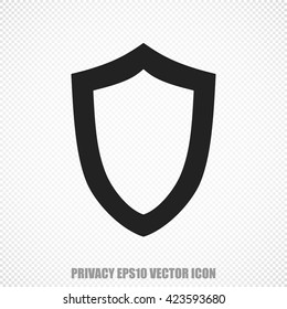 The universal vector icon on the protection theme: Black Contoured Shield. Modern flat design. For mobile and web design. EPS 10.