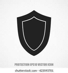 The universal vector icon on the protection theme: Black Shield. Modern flat design. For mobile and web design. EPS 10.