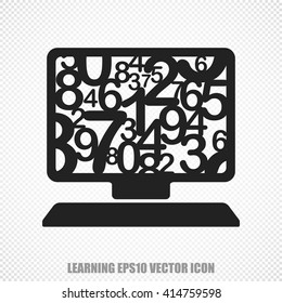 The universal vector icon on the Studying theme: Black Computer Pc. Modern flat design. For mobile and web design. EPS 10.