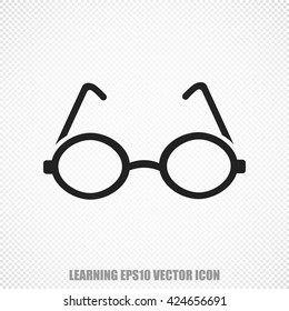 The universal vector icon on the Studying theme: Black Glasses. Modern flat design. For mobile and web design. EPS 10.