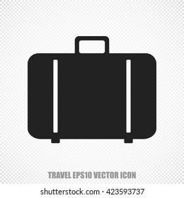 The universal vector icon on the vacation theme: Black Bag. Modern flat design. For mobile and web design. EPS 10.