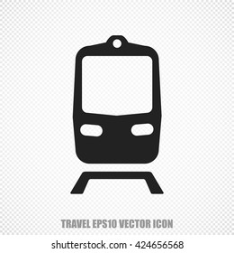 The universal vector icon on the vacation theme: Black Train. Modern flat design. For mobile and web design. EPS 10.