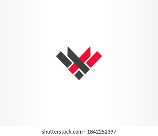 Universal vector line flat icon logo