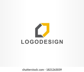 universal vector logo with hexagon shape icon