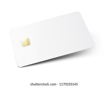 Universal vector mockup of plastic card with realistic shadow isolated on white background. EPS10.