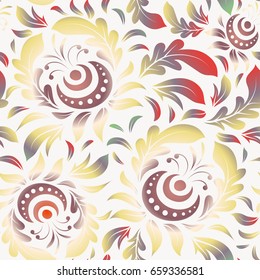 Universal vector pattern for printing, textile, fabric, wrapping paper, packaging box etc. Vintage pattern on white background. Seamless pattern with pink and yellow elements for design in retro style