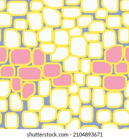 Universal vector seamless pattern. Multicolored geometric ornaments. Cells, cobblestones, paving stones. Texture for scrapbooking, wrapping paper, textiles, home decor.