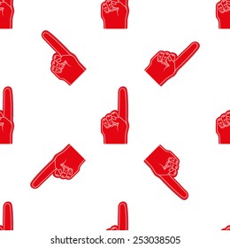 Universal vector seamless patterns tiling. Sport theme with fun fingers. Endless texture can be used for wrapper, cover, package, pattern fills, surface textures. 