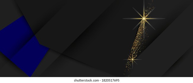 A universal version of the basis for a Wedding or Christmas gold elements dots circles and lines design black background abstract shiny color golden