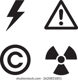 Universal Warning and Symbol Vector Icons Set