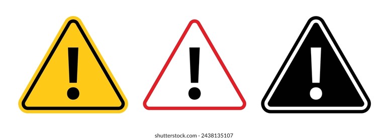 Universal Warning Triangle. Sign for General Hazards and Dangers. Alert for Safety Precautions.