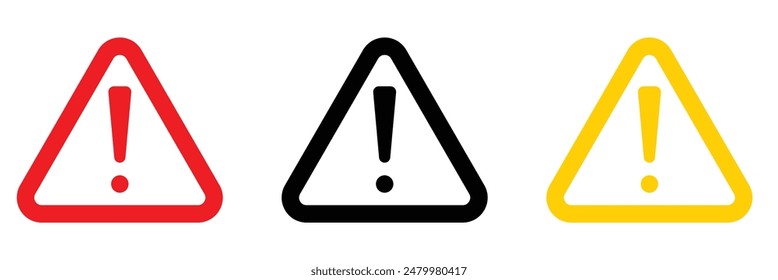  Triángulo de advertencia universal. Señal de peligros y peligros generales. Alerta de precauciones de seguridad.