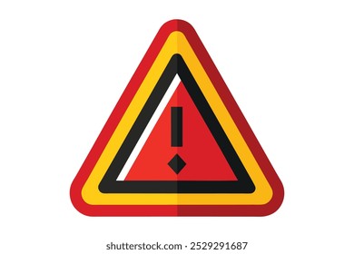 Triângulo de Aviso Universal. Sinal para perigos e perigos gerais. Alerta para Precauções de Segurança