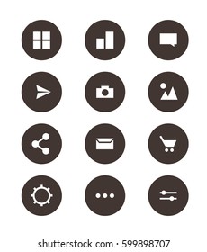 Universal web or app flat vector icons set