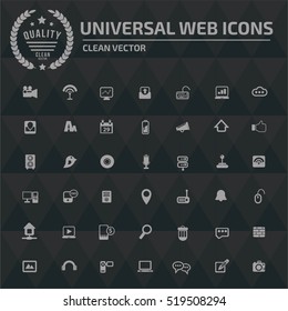 
Universal web icon set, clean vector
