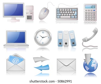 Universal Web Icon Set | Elegant Series. Highly detailed icons with a reflection.