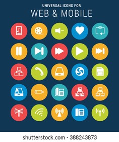 Universal Web Icons Set for Web and Mobile. 25 Icon Group. simple pictogram minimal, flat, solid, mono, monochrome, plain, contemporary style. Vector illustration web internet design elements
