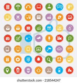 Universal and website icon set,colour version,clean vector