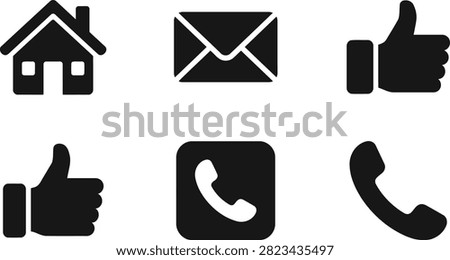 Universal website and social media interface glyph icons with interface communication feedback socialmedia application envelope telephone