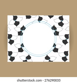 Universal white and black floral rectangle vector card for wedding, invitation, greeting, anniversary, celebration, party, congratulation, compliments, business (flowers, daisy)