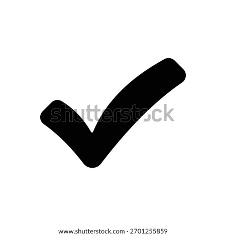 A universally recognized black checkmark symbol. Represents completion, correctness, approval, verification, and success. Clean, simple, and versatile.