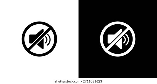 Ein universell anerkanntes Symbol für stumpfe Töne oder Stille, das auf stark weißen und schwarzen Hintergründen hervorgehoben dargestellt wird.