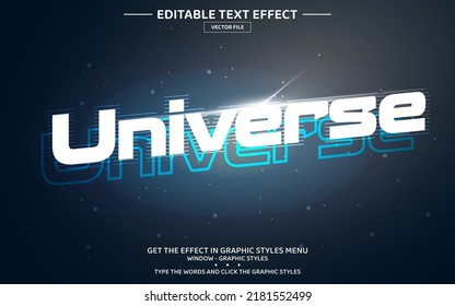 Universe 3D editable text effect template