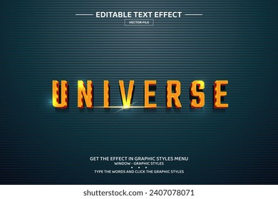 Universe 3D editable text effect template