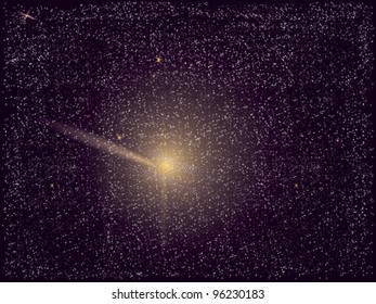 Universe / Abstract night sky background with stars and comet