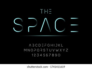 Universe Alphabet Font. Typography urban style fonts for technology, digital, movie logo design. vector illustration